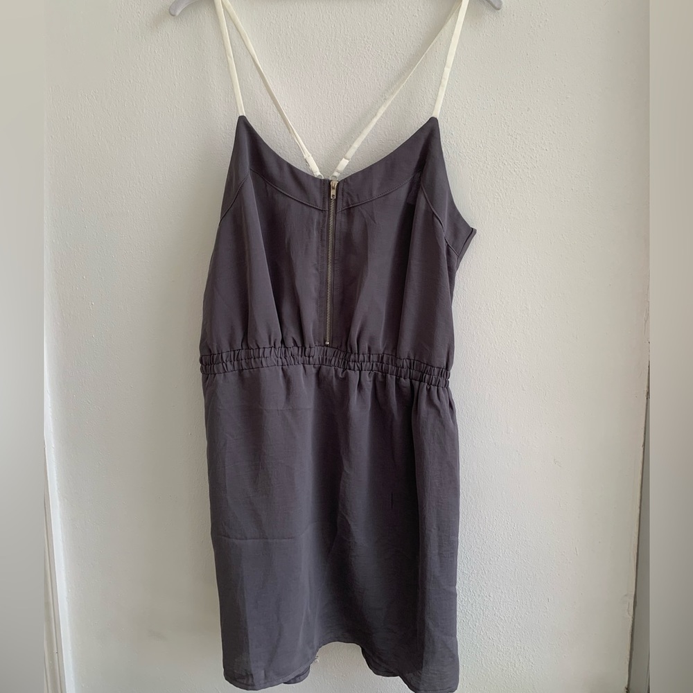 NWT Lucca Couture Gray Zip Mini Dress